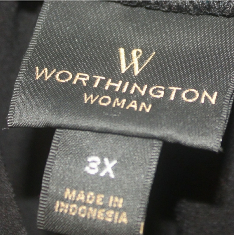 Worthington Geometric Blouse - Red, Pink, and Black, 3X - Picture 7 of 8
